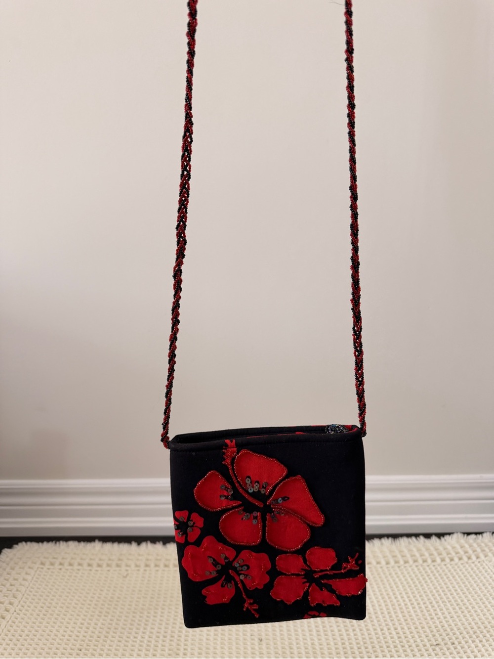 Tropical Tantrum Beaded Floral Purse